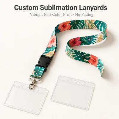 Heavy Duty Eco-Friendly Professional Wide Nylon Lanyard with Carabiner and Passport Pouch Customizable Logo for Universal Use