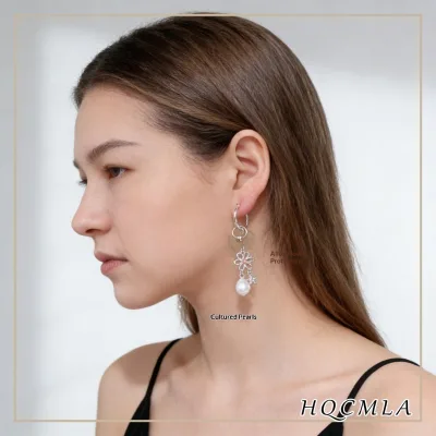 2026 Floral Colorful Mint Green Zinc Alloy Women's Earrings New Glass Crystal Ear Cuffs Trendy Natural Style Earrings for Women