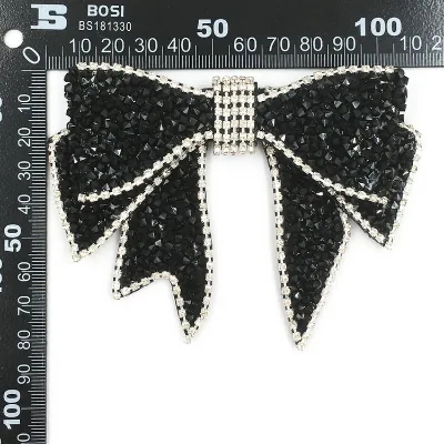 Beautiful Lady Shoe Flower Applique Ribbon Wholesale Rhinestone Shoe Decoration Bling Bow Bowknot