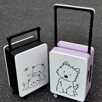 Custom Luxury Aluminium Magnesium Alloy Wide Tie Rod Suitcase TSA Customs Lock Spinner Brake Wheel Spring Shock Absorber PC