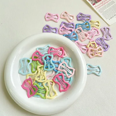 MauTsu Star Bow Unisex Blank Hair Clips for Women Girls Kids Colorful Oil Drop Plated Metal 3.3cm
