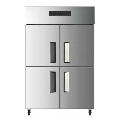 4 Doors Commercial Freezers Air Cooled Frost Free French Refrigerator Vertical Fresh-keeping Freezer Kitchen Freezer