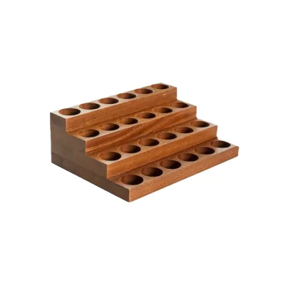 XZ Polished Solid Wood DIY Desktop Essential Oil Bottle Storage Rack Stepped Multi-Layer Crafts Wooden Boxes Wall Signs