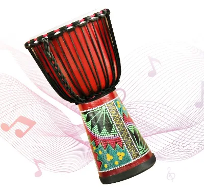 8 - 12 Inches in Size Handcrafted Professional-Level African Solid Wood Goatskin Drum