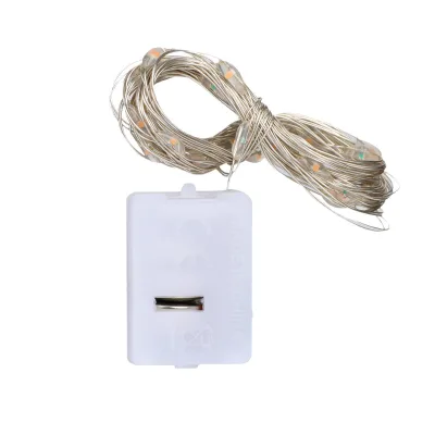 Colorful LED Copper Wire Fairy Lights Mini White Button Battery Box for Flower Christmas Decor