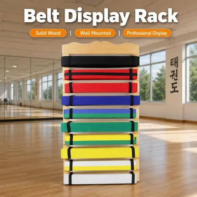 Wholesale Custom Logo OEM Wooden High Quality Martial Arts Taekwondo Belt Display