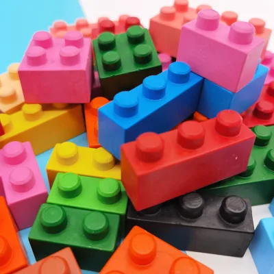 Custom Kids  Bath Safety Baby Private Label Finger Building Blocks Shape Crayon for Toddler