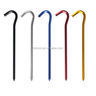 Hot Sale Outdoor Canopy Tent Nail Peg Hexagonal Aluminum Alloy Question Mark Tent Stakes