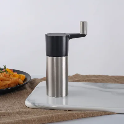 Modern Design Manual Stainless Steel Nutmeg Herb & Spice Grinder Handle Metal Pepper Mill for Home Restaurant Use Boxed Product