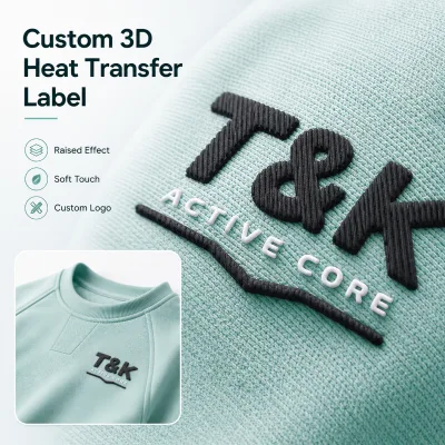 Custom 3D Ribbed Logo Heat Transfer Tag for Sportswear Team Wear Polo Uniform Athletic Silicone Garment Labels