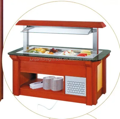 Fan Cooling Restaurant Equipment Salad bar Buffet Food Chiller Made in JunJIan GuangZhou With CE