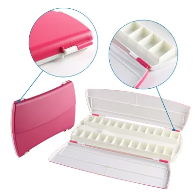 24 Wells Rectangle Flip Folding Plastic Palette Different Colors Available Artis Palette for Acrylic & Watercolor Paints