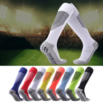 Hot Sale Breathable Cotton Long High Knee Grip Soccer Sports Non-Slip Football Socks