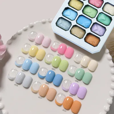 12 Colors Solid Pat Pat Gel for Nail Stamping, No Wipe High Pigment Gradient UV Nail Art Painting Gel