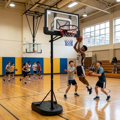 Oulin Portable Youth Training Basketball Stand Height Adjustable PE Material Teenager Basketball Hoop Indoor Outdoor Equipment