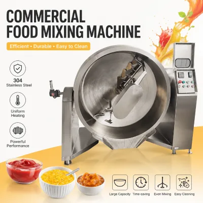 Large Capacity Stainless Steel Food Cooker With Mixing System Steam Jacketed Cooking Mixer for Nut Butter Caramel
