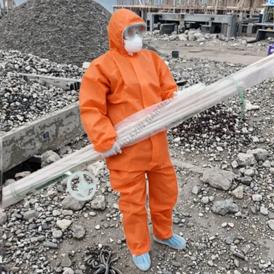 Substitution Red/Orange/Blue Anti-Chemical & Anti-static Splash Proof Loose Fit Coverall