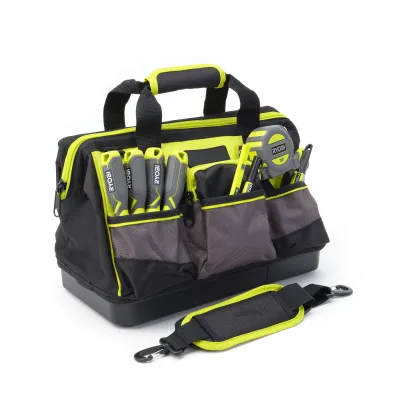 2025 Water Resistant Material Tool Bag with Multi-Pockets, Wide Mouth Custom Plumbing Tool Tote Bag
