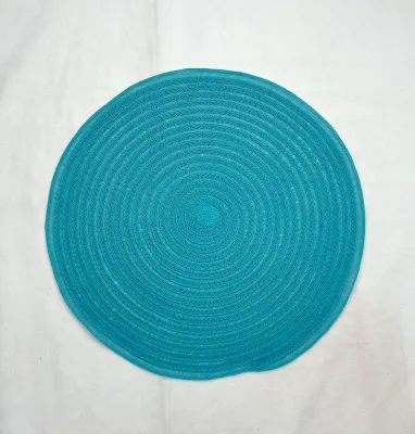 wholesale Customized Eco-friendly Handcrafted Round Table Placemats Featuring Colorful Rope Paper Weaving