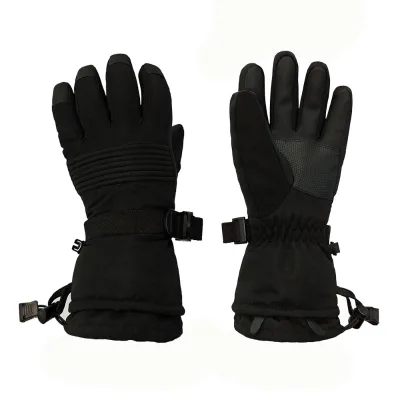 Factory's Chic White Black Ski Gloves Comfortable Lining Waterproof Touchscreen Custom Logo Plain Style for Winter Use