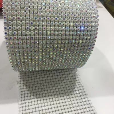 Factory Sales 24 Rows Crystal Diamond Mesh Rhinestone Trimming for Evening Dresses