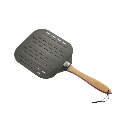 Factory Supply Perforated Aluminum Pizza Peel With Foldable Handle Compact Storage Pizza Oven Accessories