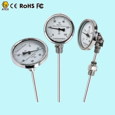 Dial Thermometer Vapour Pressure Thermometer Mechanic Thermometer Hvac Thermometer Probe Bi Metal Mechanical Thermometer