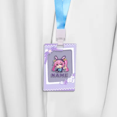 Custom Anime Acrylic Name Tags Plastic Card Protector Waterproof Credit Card Badge Cover for School Office Staff