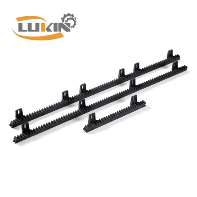Luxin NR6 PA66 Black 4 Lugs Gear Rack OEM Motor Hobbing Zinc Plated ISO9001 Certified New Condition Sliding Gate Standard