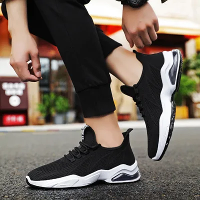 Fashion Cotton Fabric Light Weight Gym Men Casual Shoes Breathable Walking Style Shoes Comfortable Running Shoes