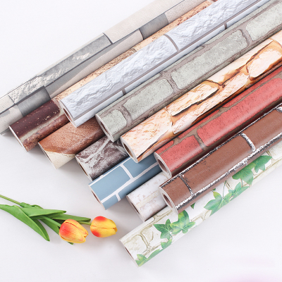 Factory Direct Brick Pattern Waterproof Self-adhesive Wallpaper Self-adhesive Wallpaper Retro Style Wallpaper