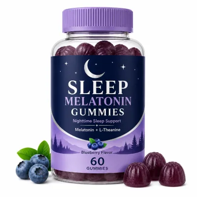 Greenpie Sleep Aid Gummies Blueberry Taste Containing L-Theanine Calm Relaxation Sleep Support Melatonin Gummies Supplement