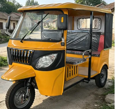 Factory Direct Sale Tuk Tuk Auto Rickshaw Runs Steadily on Bumpy Dirt Road and Rugged Rural Terrain Across West African Villages