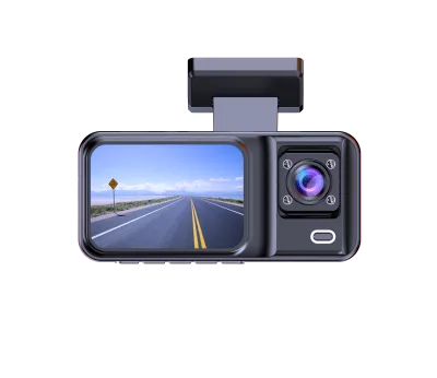 Body 3 Lens Dash Camera with WiFi 3 Inch IPS Screen & 150°+90°+90° FOV 1080P+720P+720P Triple Recording