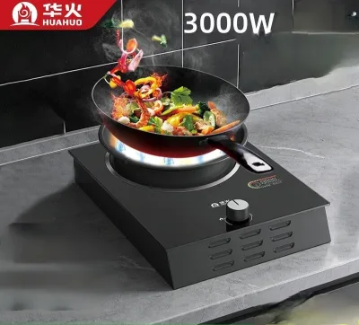 Electric Induction Stove with Real Flame Effect 3000W High Power Class a Energy Efficiency Built-In Installation