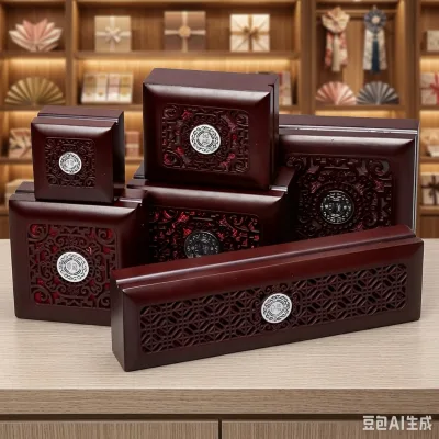 Wooden jewelry boxes for prayer beads, bracelets, necklaces, rings and cultural curios, gift packaging boxes wholesale