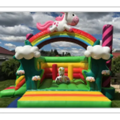 New Design Pretty unicorn Inflatable Combo Bouncer for Kids