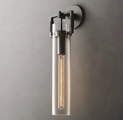 New Design Glass Leather Sconce Fixtures Stairway Bedside Home Villa Hotel Wall Light Fixtures Indoor Decoration Wall Lamp