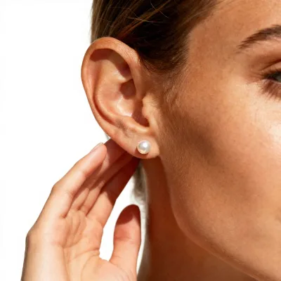Cross-Border New Style Simple Pearl Earrings Light Luxury High-End Stainless Steel Ear Studs PVD Vacuum Gold Plating Geometric