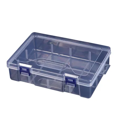 GREENSIDE Transparent Rectangular Plastic PP Storage Box Flip-Top Covered Design Empty Box for Accessories Parts Packaging