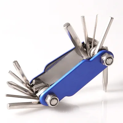 Outdoor Repair Tool 10-in-1 Multifunctional Screwdriver Combination Foldable High-Quality Steel Bicycle Tools