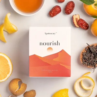 Nourish Blend Fruit Herbal Tea Natural Tisane Minceur Ventre Plat Coffee & Tea Set