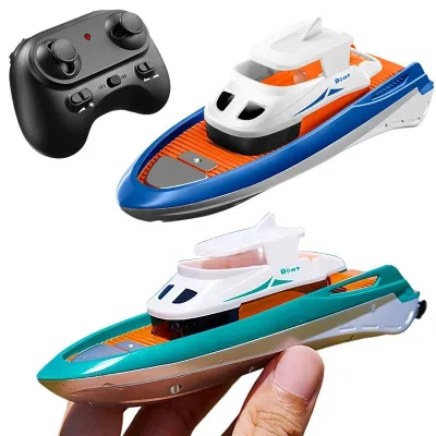 Small Water Sensing RC Boat 2.4GHz Remote Control Speed Boat Yacht Toy Waterproof Balanced With LED Lighting and Safe Design