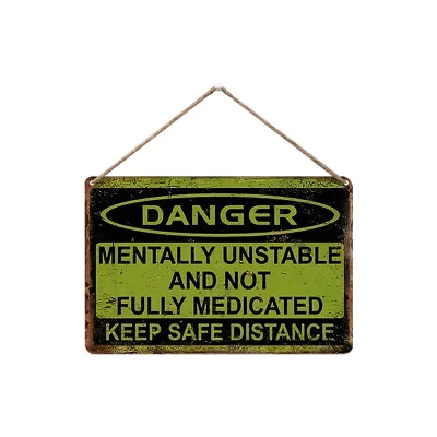 American-style Country-style Wooden Warning Sign Board for Rural Areas