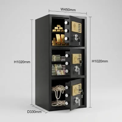 JB Hidden 3-Compartment Electronic Lock Floor Safe - Heavy Duty Underground Buried Security Safe for Cash & Valuables Storage
