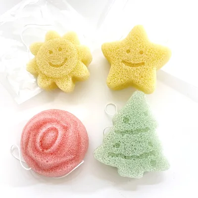 Different Cute Shapes Natural Kids Bath Sponges Konjac Baby Sponge for Bathing