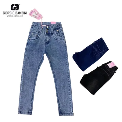 Giorgio Bambini Wholesale Price Girls Pants Middle Waist 14Y Teenager Jean for Kids Girl High Quality Elastane Slim Girls Jeans