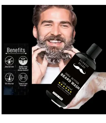 Private Label Natural Pure Deep Clean Smoothing Professional Beard Wash