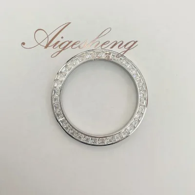 Aigesheng Handmade Modification Kit Stainless Steel Bezel Watch Original 38mm Inserted Tanzanite Moissanite Lab Grown Model
