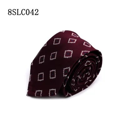 Classic Formal Business Multi-Color Patchwork Jacquard Weave Heat-Transfer Printed 100% Silk Eco-Friendly Standard Size Tie
